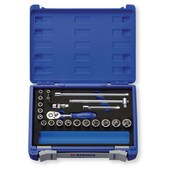 Steckschlüsselsatz 3/8” BFD mitHebelumschaltknarre HD 30 Zähne in Smart-Box, 23